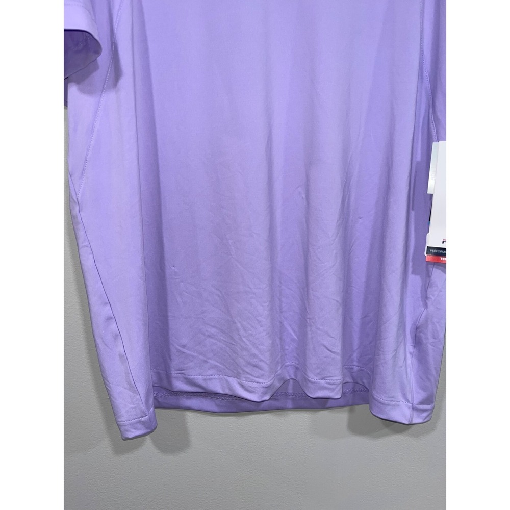 Fila Adrenaline Performance Tennis Men's Shirt Crew Purple Athletic Training Lar - Picture 3 of 5